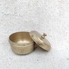 Vintage Round Brass Pot Lid Pill Box Home Decorative Collectible Brass Box Old