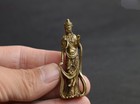 Chinese Asian Antique Pure Brass Guanyin Bodhisattva Buddha Small Pendant