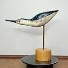 Vintage Hand Carved Wooden Sandpiper Shorebirds Sculpture Decoy          