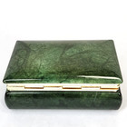 Vtg Genuine Italian Alabaster Trinket Box Emerald Green Hinged Hand Carved Italy