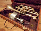 Vintage Collegiate By Holton Cornet Silver And Brass W case