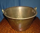 Antique Brass Pail Bucket 9  By 5 1 4  - As Found - Clare Michigan Amish Farm