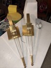 Pair Wall Sconces Matching Set Glam Lucite Hollywood Deco Mid Century Lamp Light