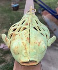 Vintage Heavy Cast Iron Koi Fish Goldfish Japanese Garden Lantern