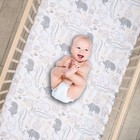 Lambs   Ivy Jungle Story 100  Cotton Safari Baby Fitted Crib Sheet - White