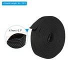0 7  Flat Dia 10ft Nylon Protective Hose Sleeve  Cable Cover Protection Black