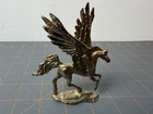 Vintage  Brass Pegasus Figurine Winged Flying Horse Mythical Fantasy Animal