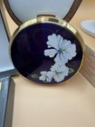 Vintage Floral Enamel Stratton Powder Compact In New In Box -complete B20060