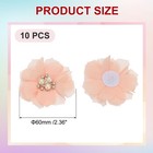 2 36 Inch Rhinestone Chiffon Flower  10 Pcs Fabric Appliques  Peach Pink