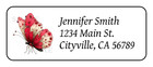 Red Spotted Butterfly Personalized Whimsical Return Address Labels Stickers Tags