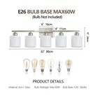 32  5 Lights Milk Glass Shade Led Vanity Light Bathroom Mirror Nickel Wall Lamp