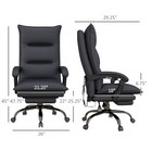 Microfiber Office Chair With Massage  Heat  Footrest  Gray
