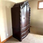 Stunning Burl Wood Armoire With Tons Of Carved Details 