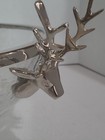 Glass Bowl With Silver Plated Trim And  Stag Deer Head Pedestal  Bowl 12  Wide