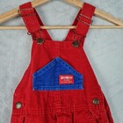 Vintage Oshkosh B gosh Overalls Toddler 4 Red Corduroy Vestbak Made Usa 90s