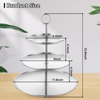 2pcs Silver Cupcake Stand 3 Tiered Dessert Stand Stainless Steel Cupcake Disp   