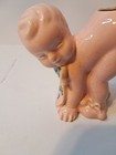 Vintage Ceramic Baby Figurine Planter Vase Pink Blue Bow Nursery Decor