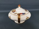 Atlas Globe China Company Vtg Serving Dish W  Handles Lid   22 Kt Gold Treatment