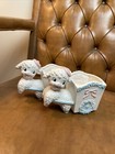 Vintage Baby Lamb Pulling Cart Planter Ceramic Easter Spring Baby Shower Decor