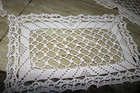 Vintage Placemats Ivory  Set Of 4 With 66  X 12  Runner  Hand Crocheted