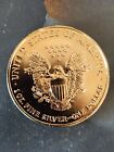 2007 24 Karat Gold Plated Silver Eagle Dollar  999 1 Troy Ounce