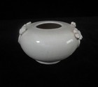 Rare Old Chinese Hand Carving  ding  Kiln Gray White Porcelain Brush Washer Pot