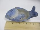 Vintage Blue And White Ceramic Fish Pottery Ashtray