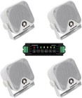 4pc Boat Speakers 4  Marine Outdoor Bluetooth Speakers Audio Speaker Waterproof 