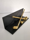 Vintage Brass Golf Desk Envelope Letter Holder Organizer