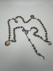 Vintage Sterling Silver Rosary And Medals Missing Crucifix 24    Hoop
