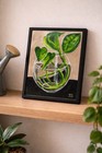 Original Botanical Plant Glass Vase Painting 8x10 Framed  Fine Art Modern Canvas