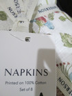 Sanderson Napkins  8  Aril s Garden Floral Green Pink Blue 100  Cotton  Nip