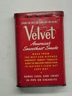 Vintage Velvet Pipe And Cigarette Tobacco Advertising Tin 1 1 2 Oz
