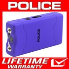 Police Stun Gun 800 Max Volt Rechargeable Led Flashlight Self Defense Purple