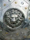 24   Medieval Lion Face Round Shield Battle-worn Warrior Shield For Larp cosplay
