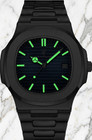 Men s Waterproof Watch Luminous Date Stainless Steel Quartz Blue Dial Wristwatch