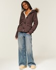 Hollister Faux Fur-lined Toggle Jacket - Espresso