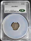 1831 Capped Bust Half Dime H10c Cacg Ms61 Cac Uncirculated Bu Lm-3 R4