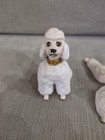 Vintage Mcm Ceramic White French Poodle Dog Figurines Set Of 4