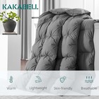  Pinch Pleat Goose Down Feathers Fiber Comforter Cal King-98x108 Inches Grey