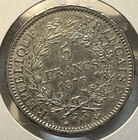 France 1873 A Silver Five 5 Francs Almost Uncirculated Au Coin The 3rd Republic