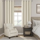 Set Of 4 Window Darkening Blackout Drapes Panels Beige Curtains 63    X 37   