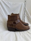 Vintage Avant-garde 90s Leather Y2k Cowboy Biker Boots