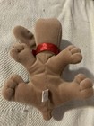 Tonka 1980s Vintage Pound Puppies Tan Plush With Red Bow