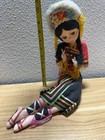 Vintage Big Eye Doll Bradley Style Cloth Face Ethnic Folk Costume 14  Kitsch