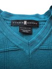 Tiger Woods Men s Blue Solid Knit V-neck Sleeveless Sweater Vest L