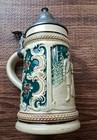 Vtg  German Beer Stein Man   Woman Paneled Scenic  Made In Germany 