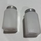 Hazel Atlas Milk Glass Salt   Pepper Shakers Red Dutch Girl   Boy 1940s Vintage