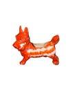 Vintage Japan Ceramic Scottie Terrier Dog Planter Orange White Marbleized Mc