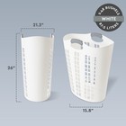 Gracious Living Easy Carry Flex 87 L Plastic Laundry Hamper  White  3 Pack 
